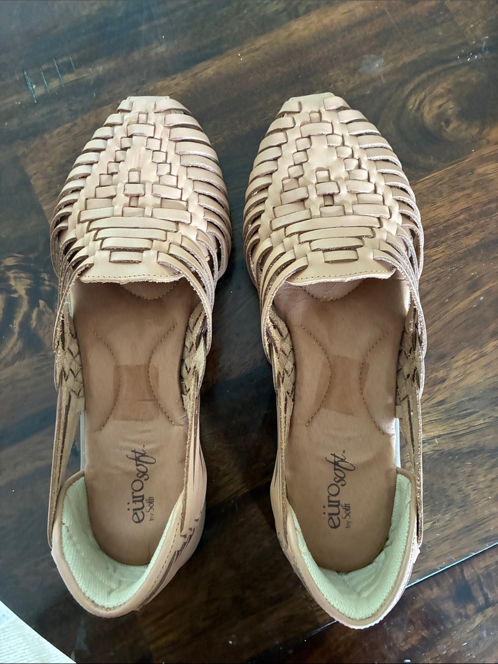 Sofft Tan Woven Leather Sandals 8